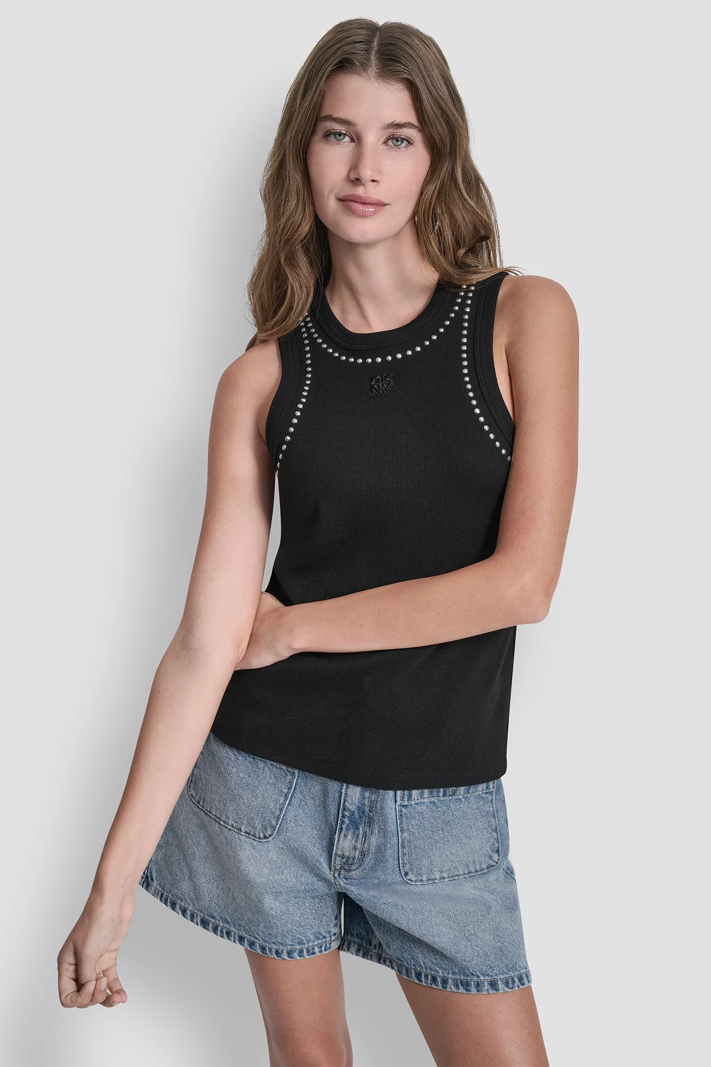 DKNY ΑΜΑΝΙΚΟ ΜΠΛΟΥΖΑΚΙ ΜΑΥΡΟ
